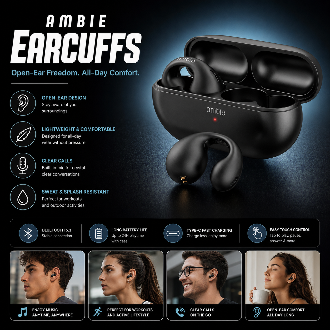 Ambie® – Wireless Earbuds