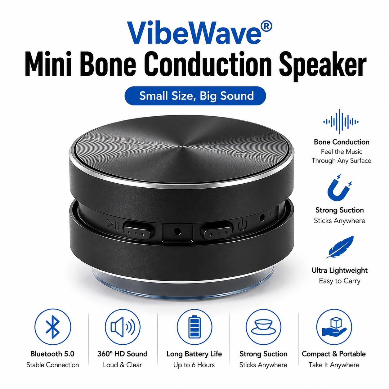 VibeWave® – Mini Bone Conduction Speaker