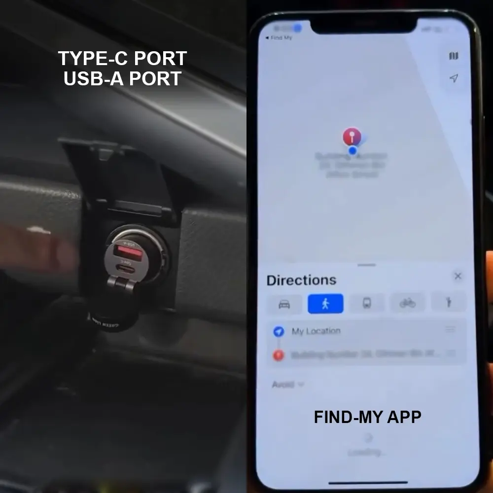 Dual Fast Port Car Charger with Car Tracker - Worldwide Coverage 3