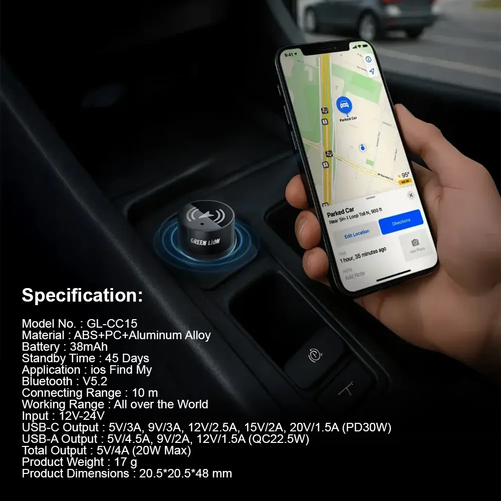 Dual Fast Port Car Charger with Car Tracker - Worldwide Coverage 6