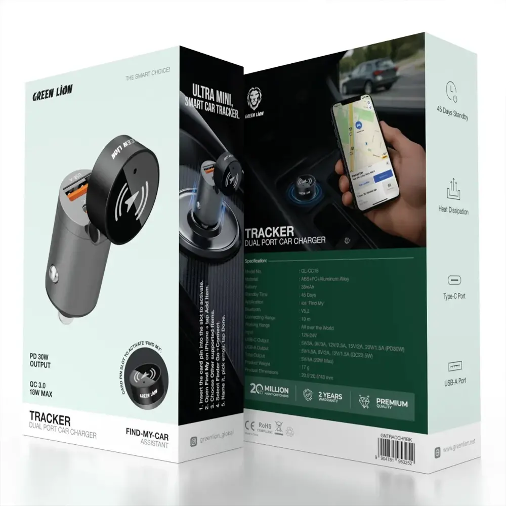 Green Lion CarTrack™ GPS Car Tracker & Fast Charger — Worldwide Coverage 7