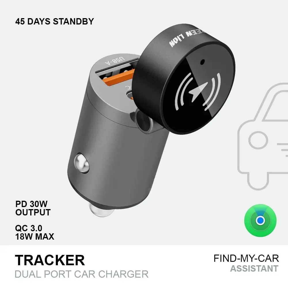 Dual Fast Port Car Charger with Car Tracker - Worldwide Coverage