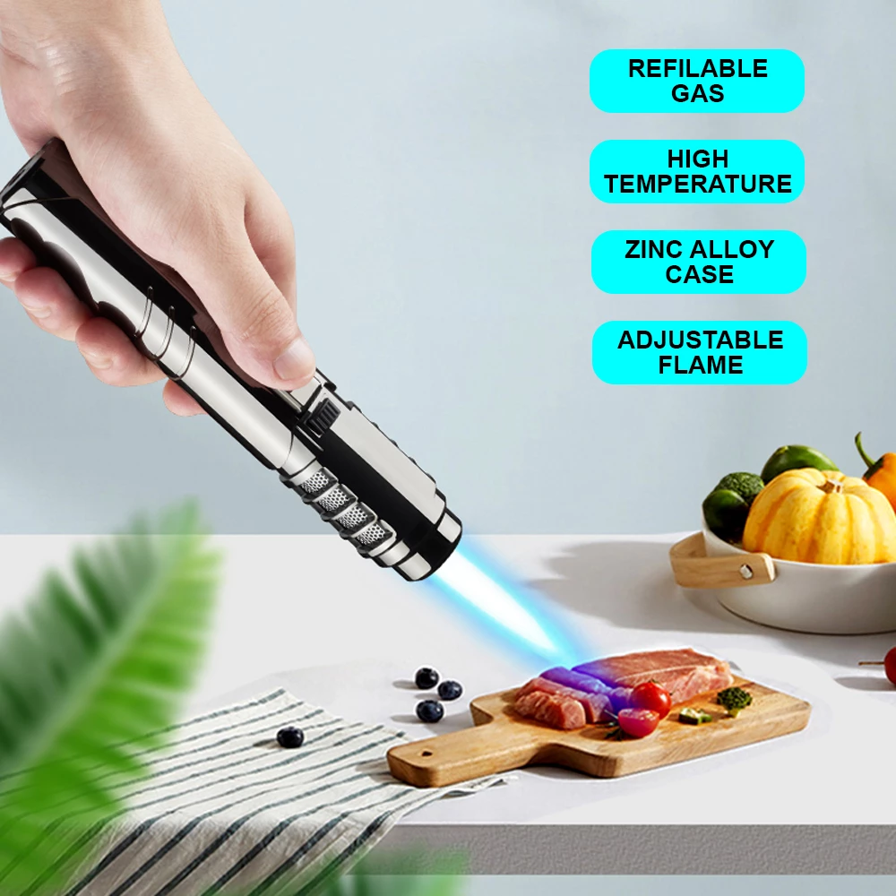 Jet Flame Lighter - Refillable, Windproof & Adjustable